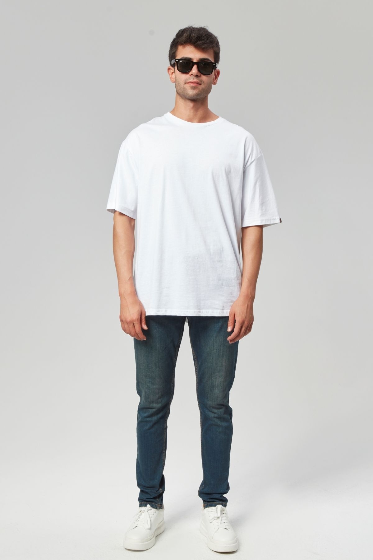 Erkek Koyu Mavi Tintli Slım Fıt Likralı Kot Pantolon(RO-4118)