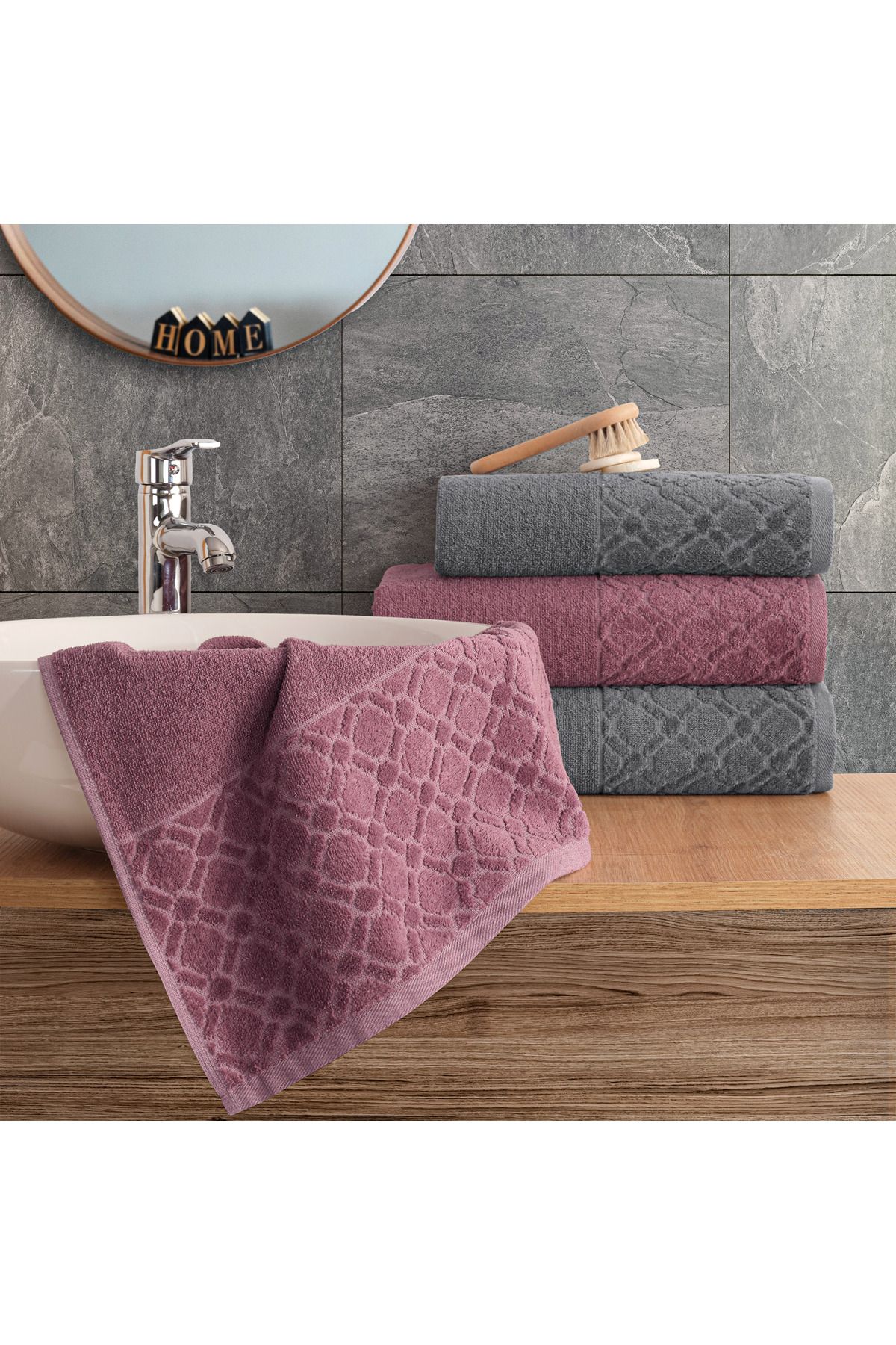 Lorateks-Elisa 4 Piece Velvet Bath Towel Set - Dowry List, Bath Towel and Hand Face Towel 2