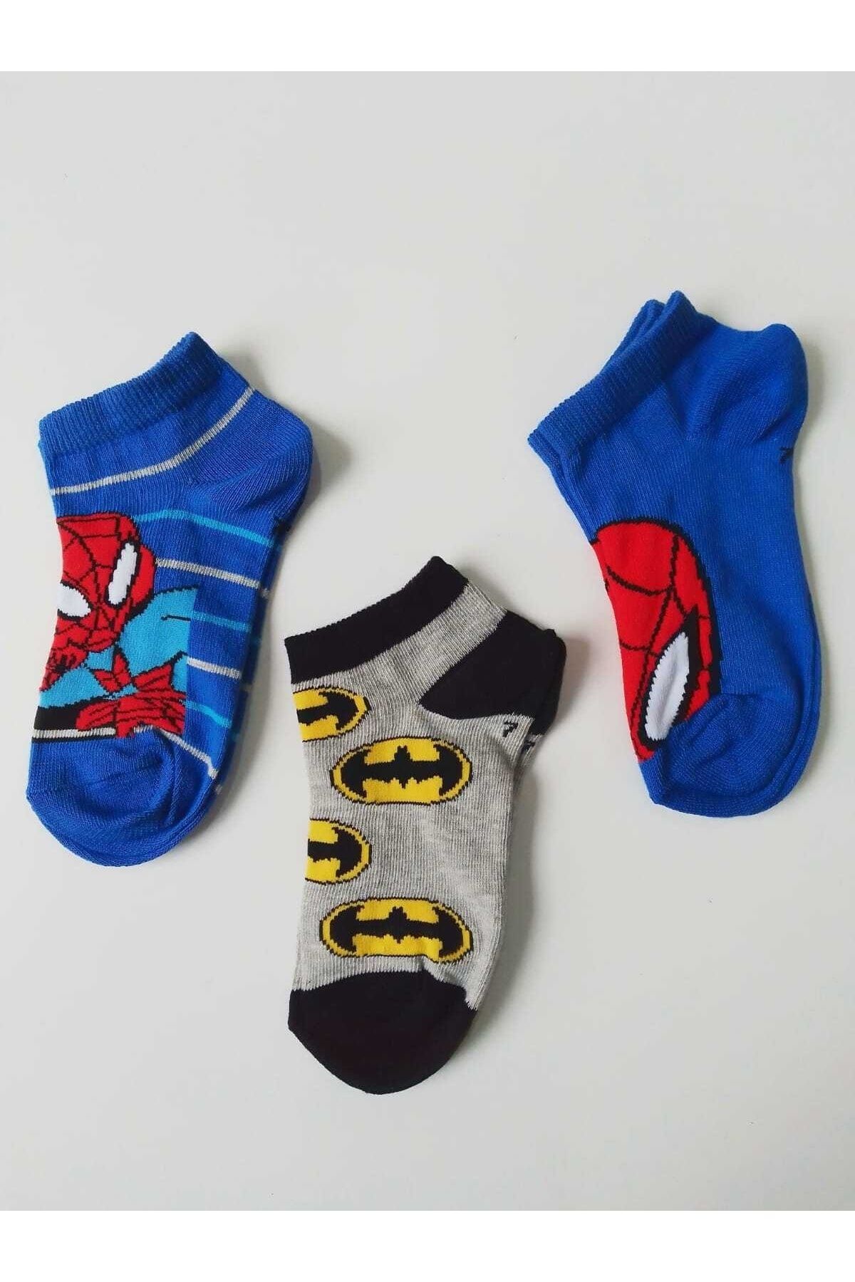 7-8 Years Children's Patterned Cotton 3-Piece Booties Socks Set