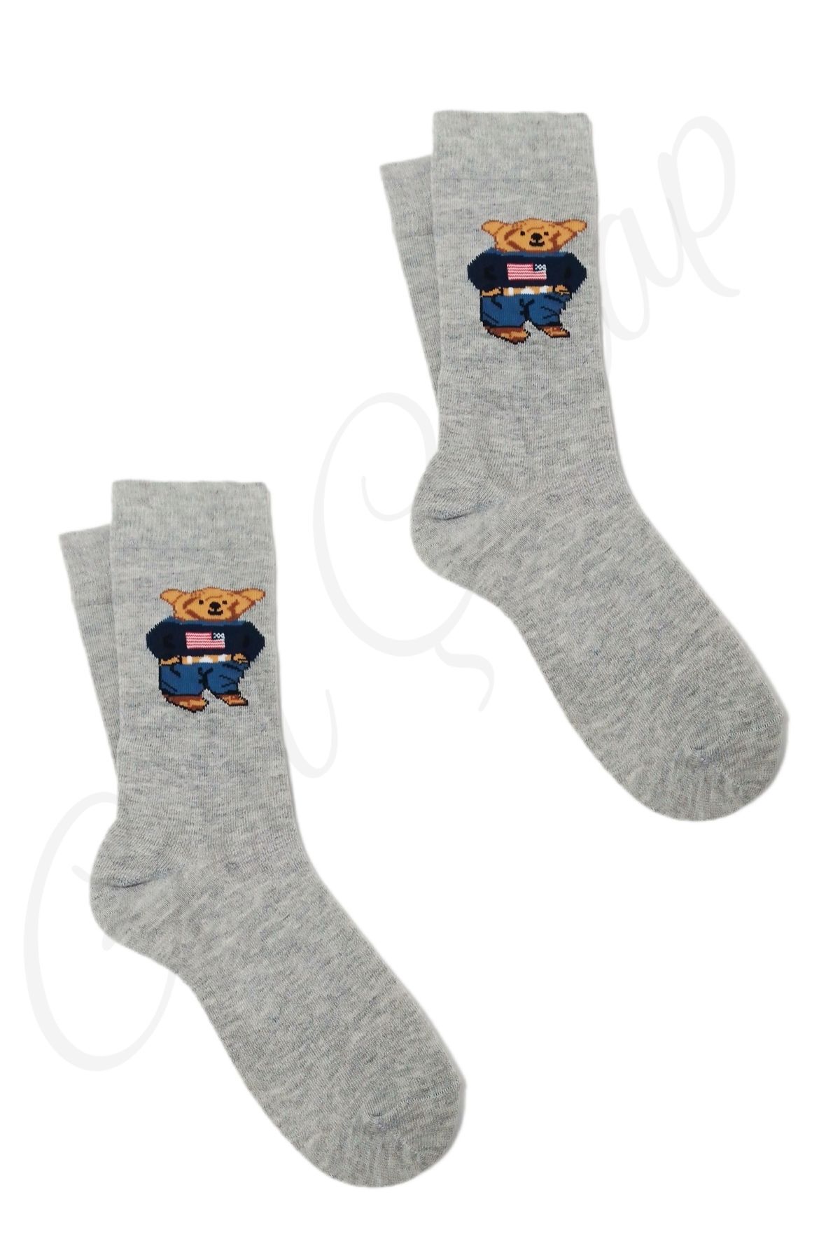 2 Pairs of Teddy Bear Cotton Socks