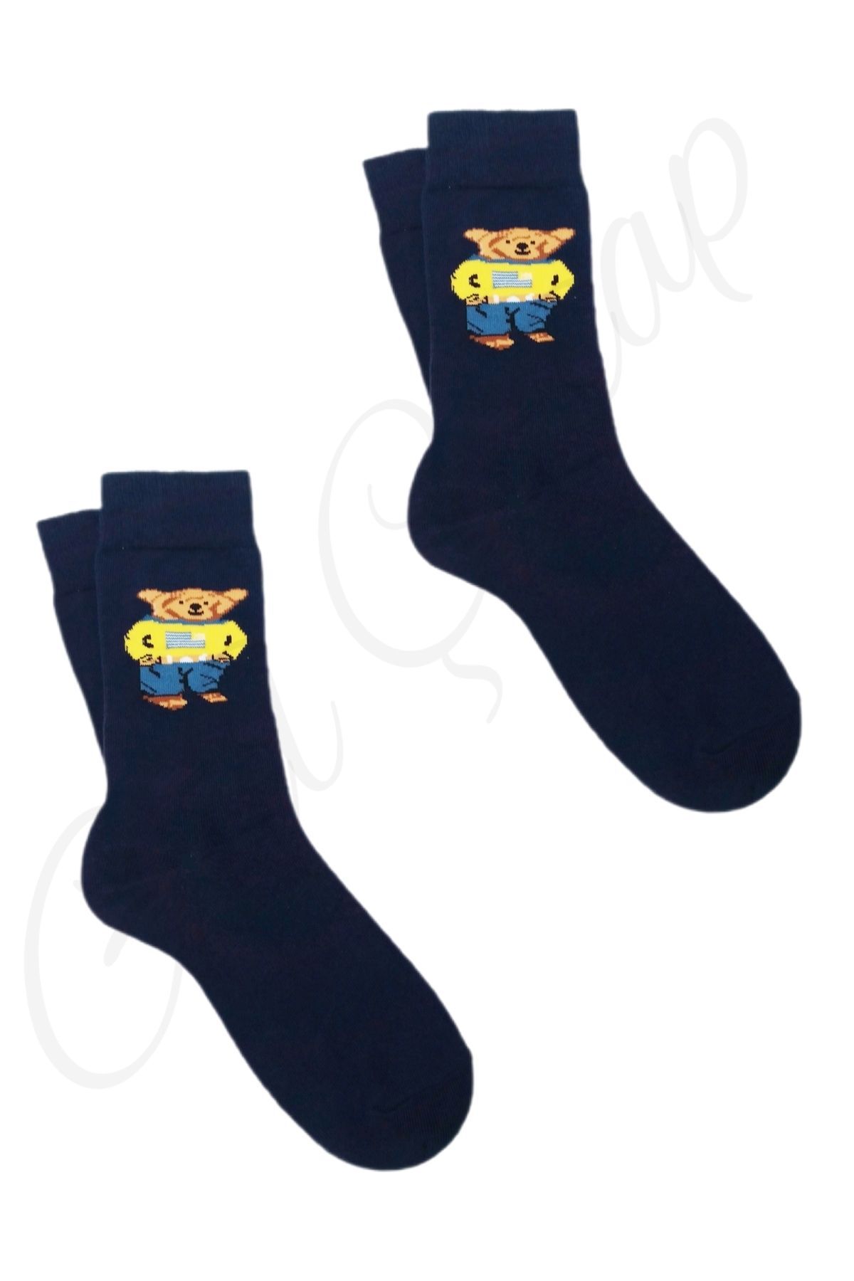 2 Pairs of Teddy Bear Cotton Socks