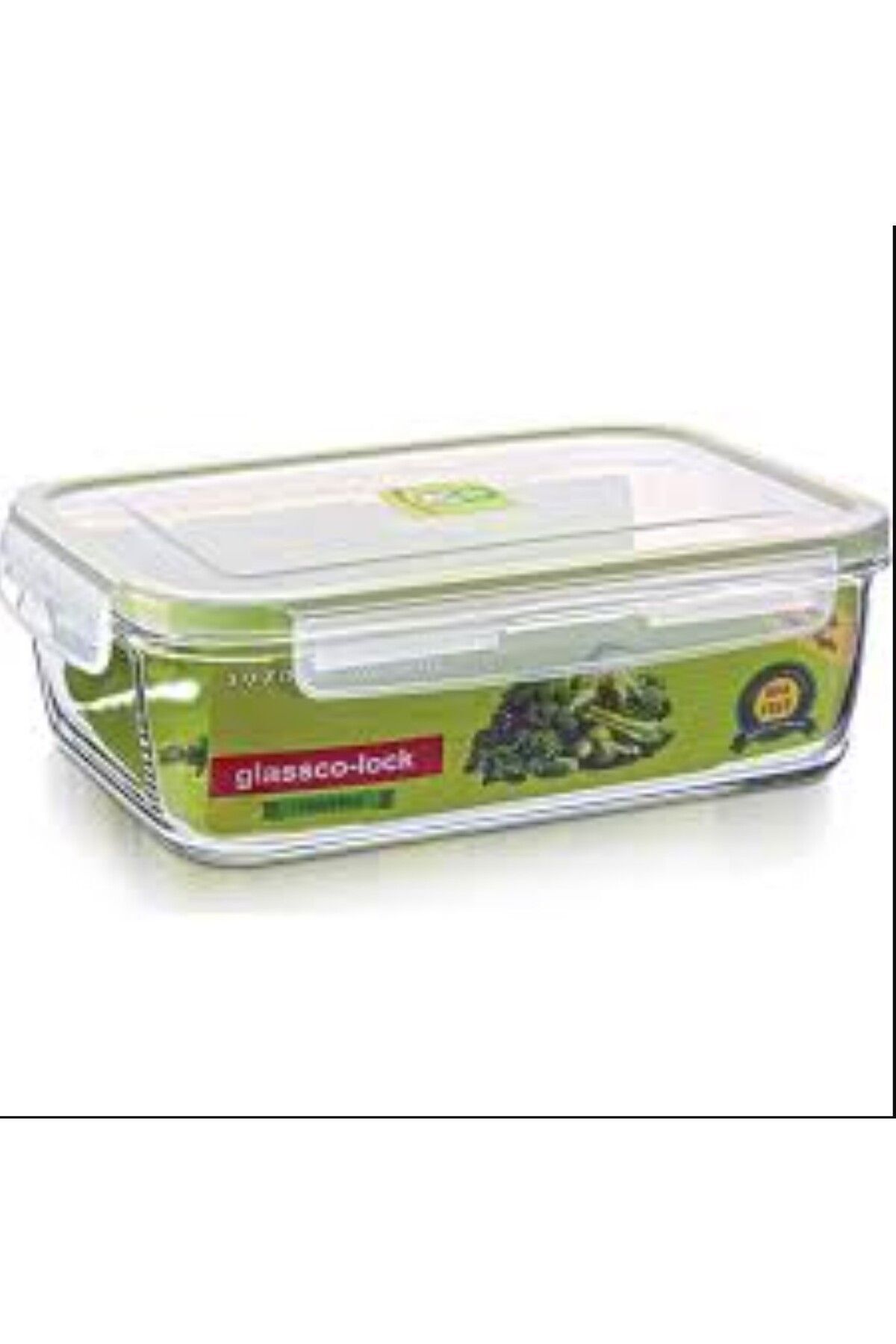 Glassco-Lock Glass Green Storage Container 1220cc 21x15x7cm Tempered Bpa Free Locking Easy Use 1 Piece 4