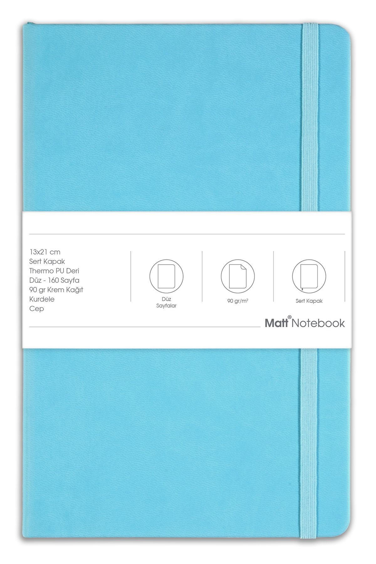 Matt Notebook-Caiet elastic 13x21 Albastru simplu 5