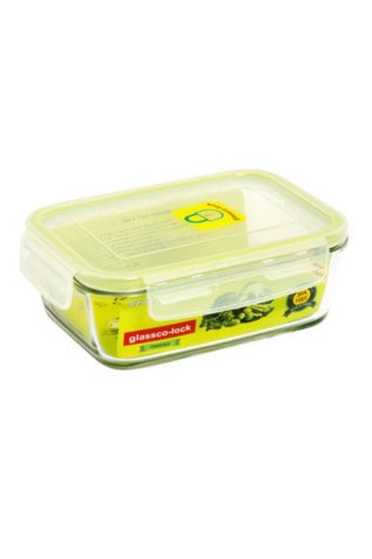 Glassco-Lock Glass Green Storage Container 1220cc 21x15x7cm Tempered Bpa Free Locking Easy Use 1 Piece 5
