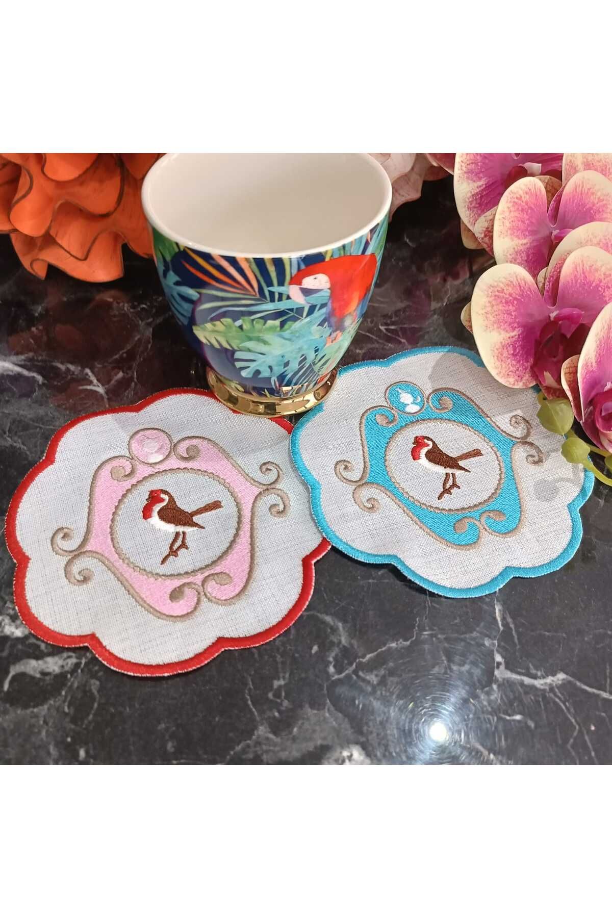 Pip Studio Kuşlu Kokteyl Peçete 2 adet mavi ve kırmızı