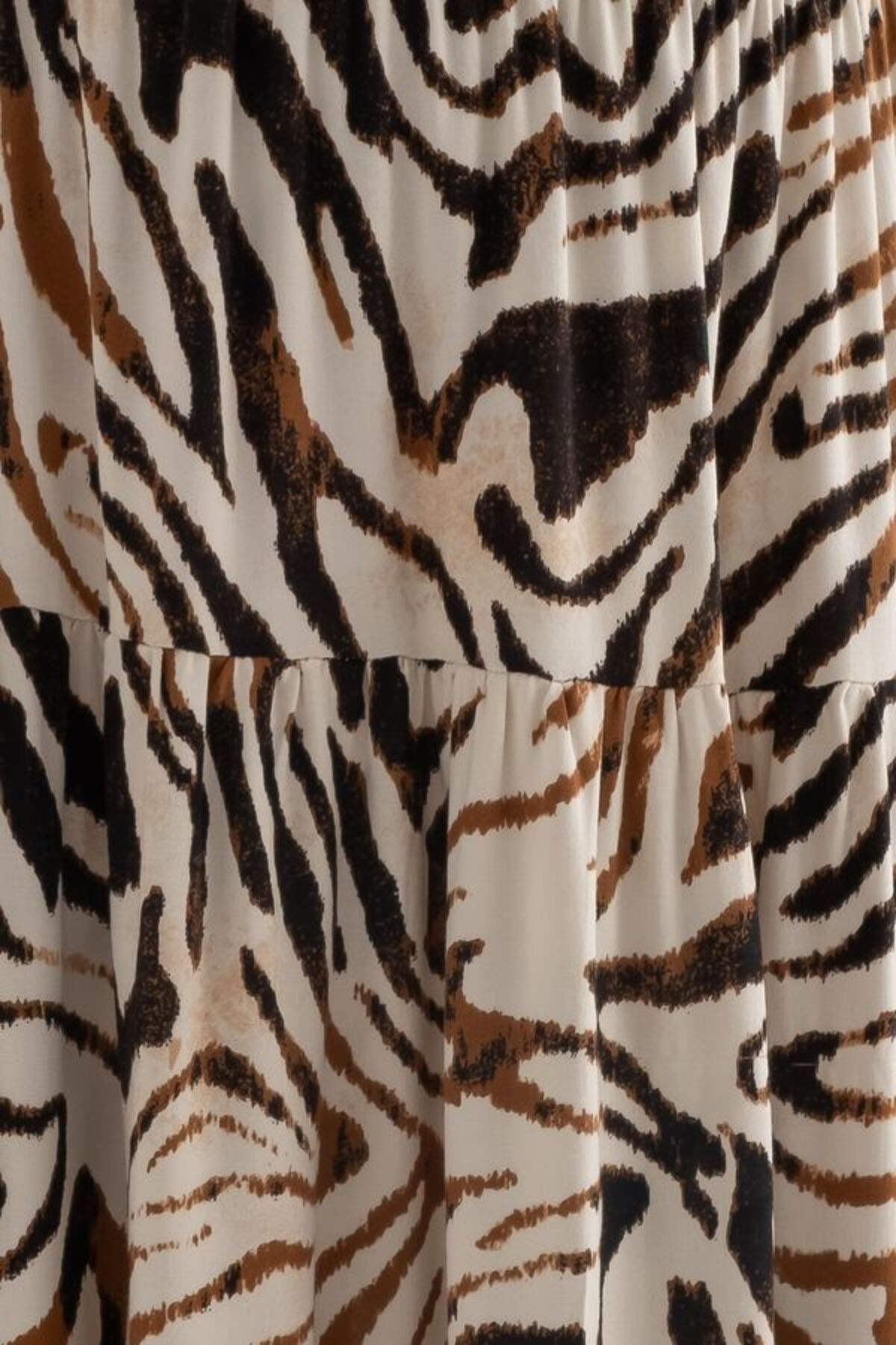 Hiccup-Zebra Pattern High Waist Elastic Waist Maxi Skirt 4
