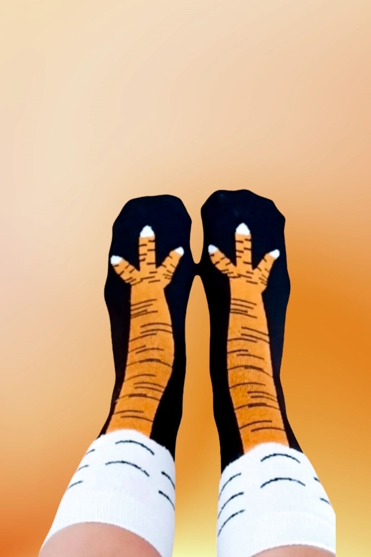 ZEYZEY MONKEY-Mother, Father and Child Chicken Feet Pattern Socket Socks Set (Suitable for Ages 4-5) 2