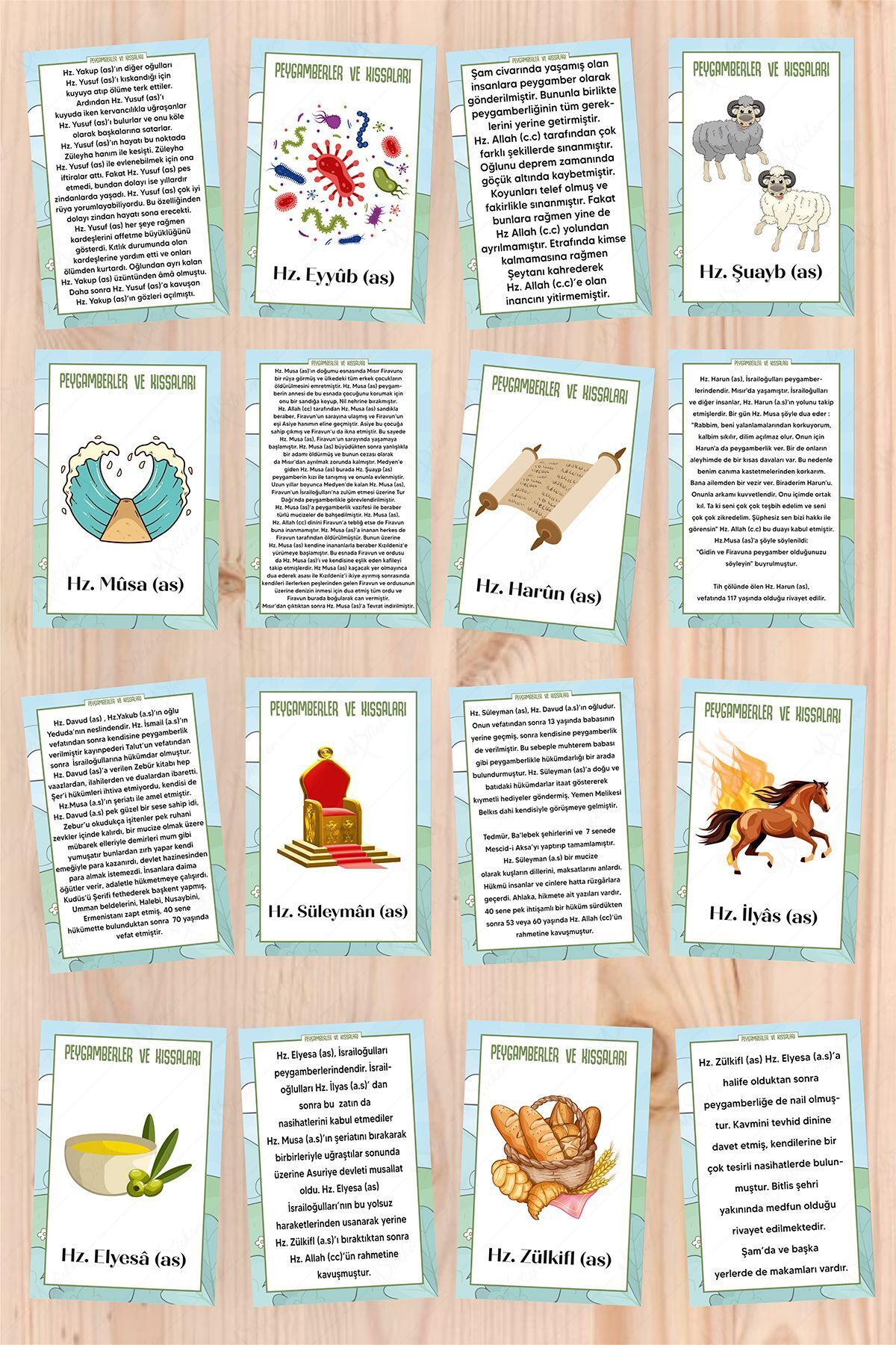 MSticker Peygamberler ve Kıssaları Eğitici Kutulu Standlı Öğretici Oyun Kartları Seti, Peygamberlerimiz fotoğrafı 6 (önizleme)