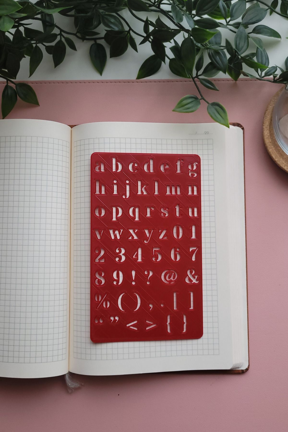Karmelom Studio-Lowercase Letter and Symbol Drawing Template Ruler - Ruler for Bullet Journal Note and Content Layout 2
