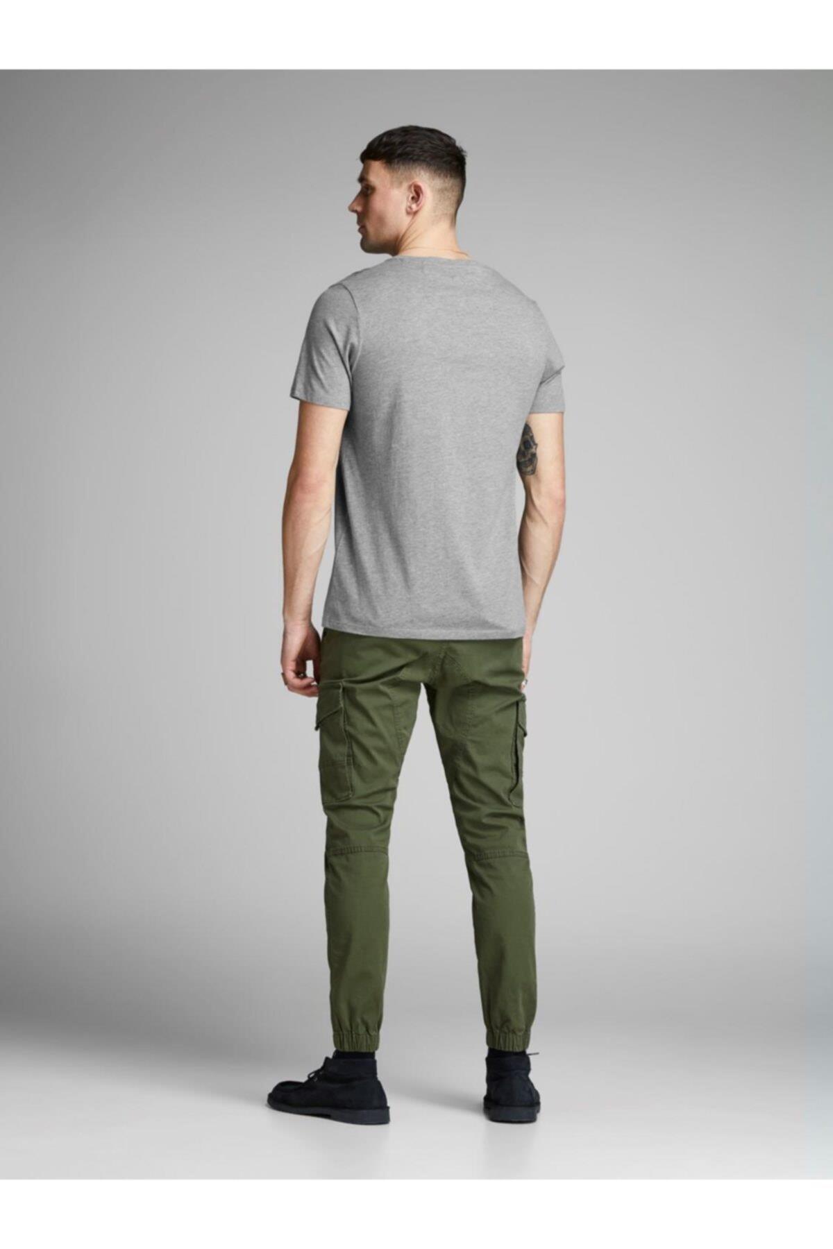 تیشرت مردانه خاکستری جک اند جونز | 1YETSBS29291GRI اورجینال - تصویر 3