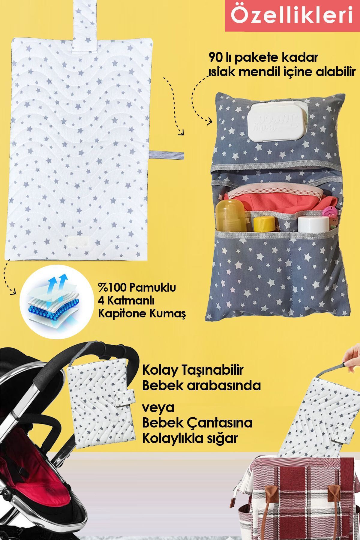 Bebek Bakım Örtüsü/Seti Organizeri, Yenidoğan Alt Değiştirme, Bez Islak Mendil Düzenleyici, Anne Beb