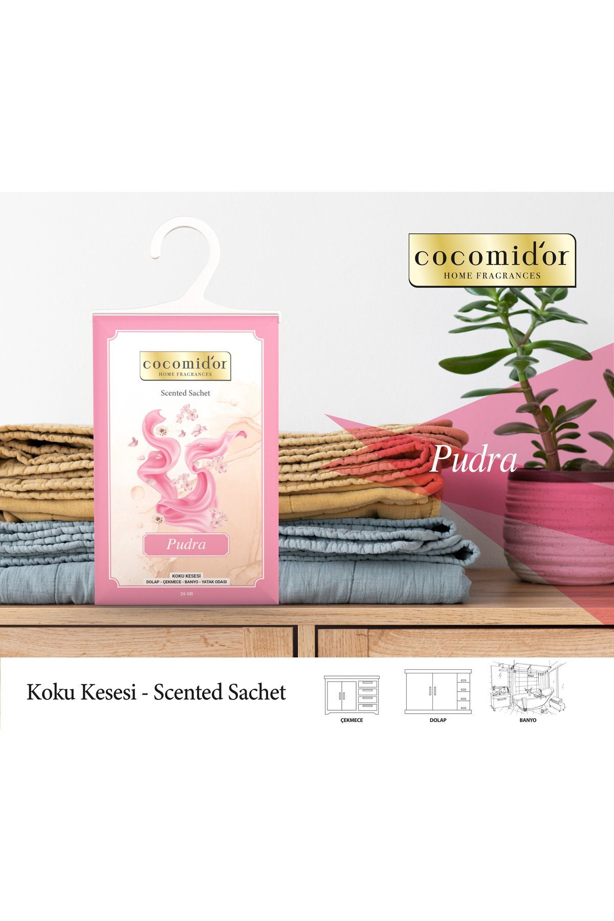Cocomidor Pudra Askılı Dolap Içi Parfüm Kokusu Kesesi