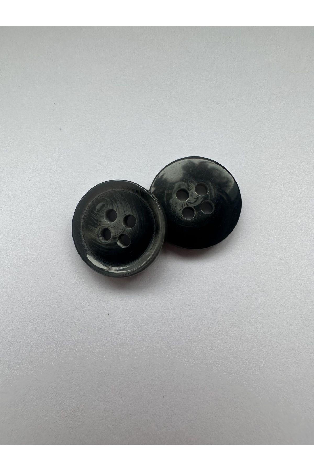 aensia-Black on Gray Marble Marble Pattern Design Button Plain Polyester Button 24 Size Buttons - Pack of 10 4