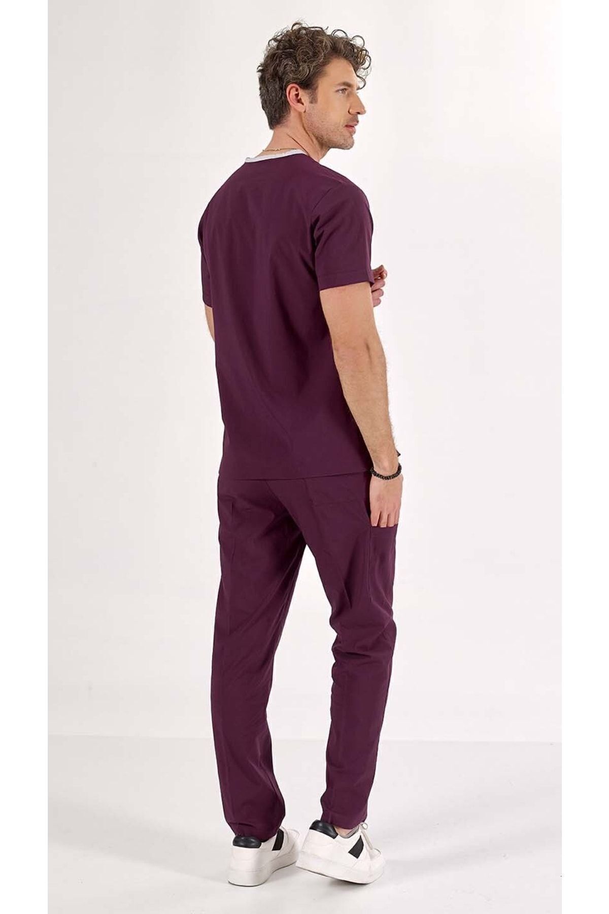 Uçak Medikal-Plum U-Flex Lycra Scrubs Set 3