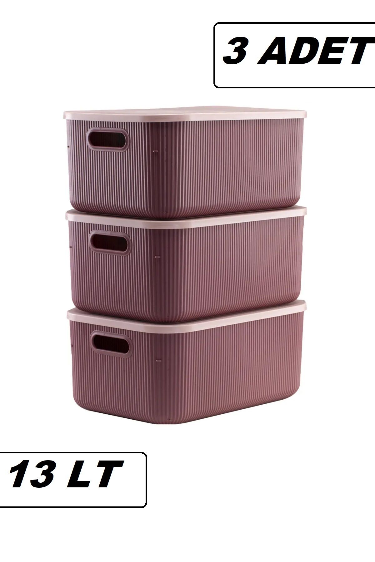 Bayev Capacitate 13 Lt 3 Cutii De Depozitare Violet - Organizator În Dulap - One Size