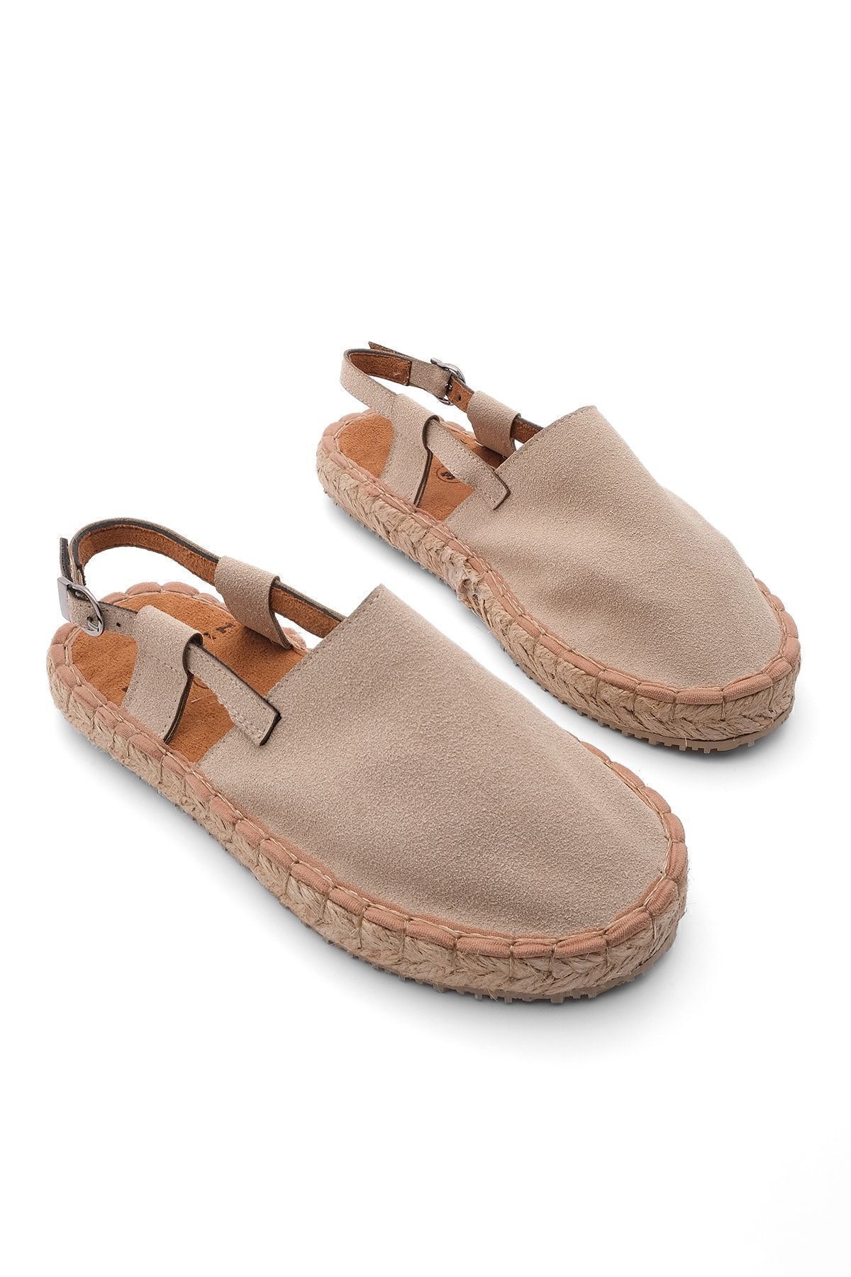 Marjin-Damen Espadrilles mit Strohdetail und geschlossener Vorderseite, Alltagssandalen Dokez Beige 5