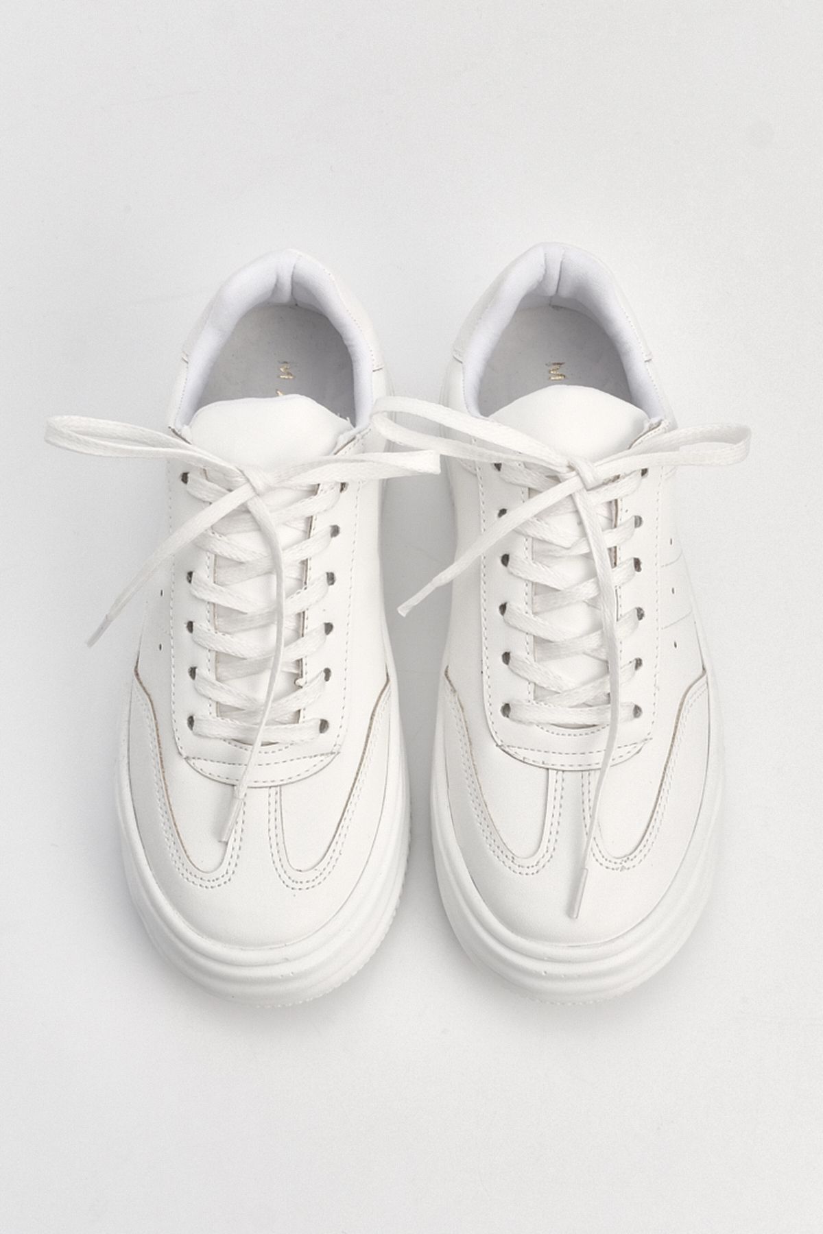 Marjin-Women's Sneakers Thick Sole Lace-Up Sports Shoes Dorete White 6