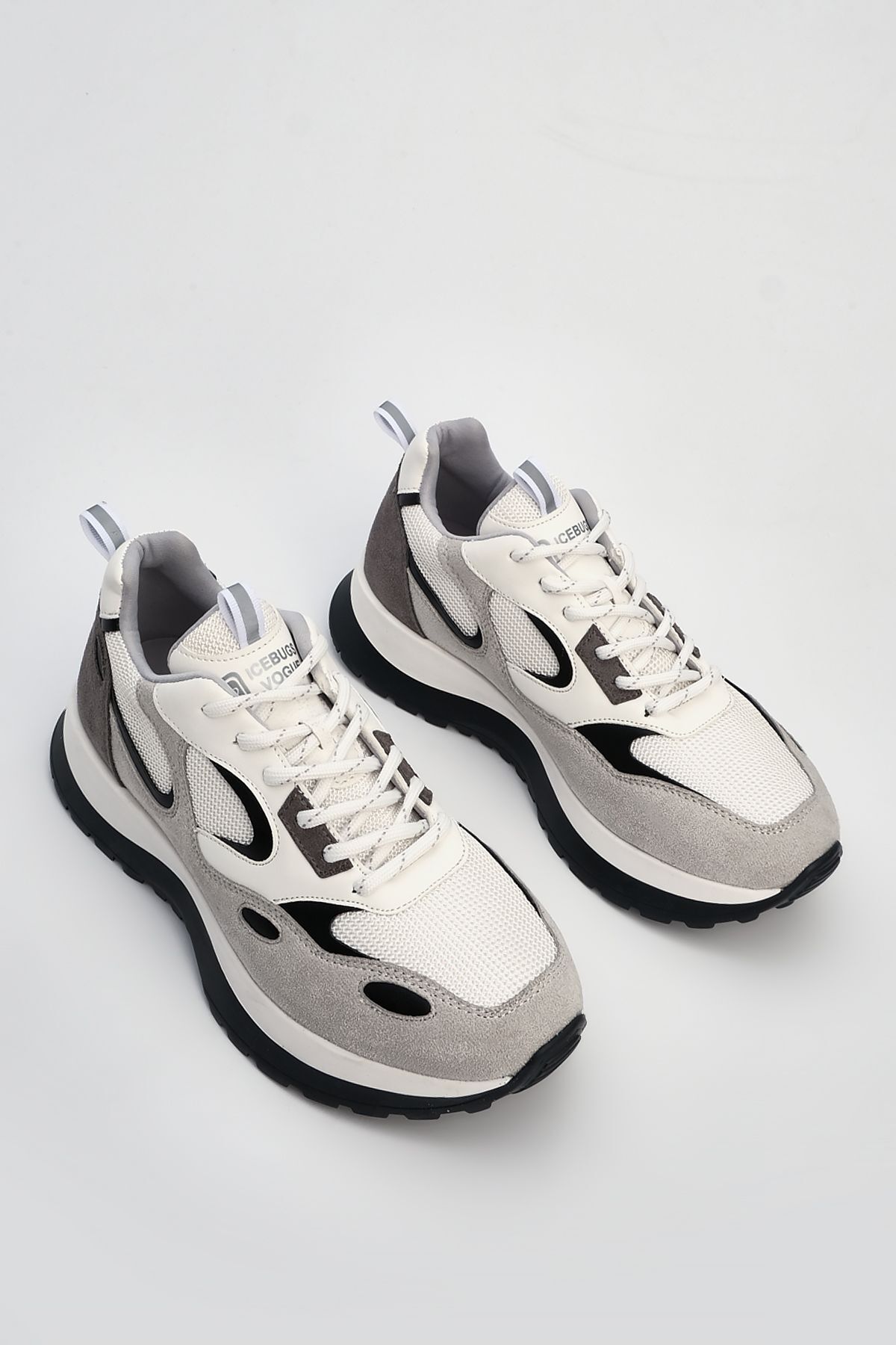Marjin-Women's Sneaker Lace-up High Sole Sports Shoes Nasman White 5