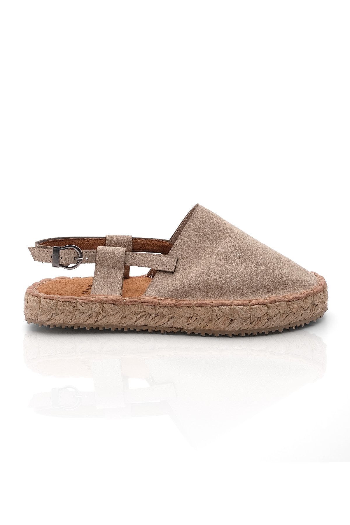 Marjin-Damen Espadrilles mit Strohdetail und geschlossener Vorderseite, Alltagssandalen Dokez Beige 3