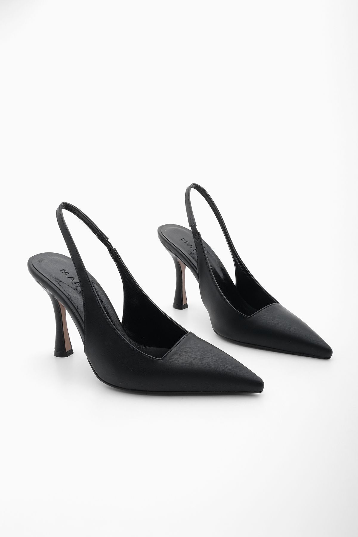 Marjin-Women's Pointed Toe Thin Heel Classic Heeled Shoes Vedin Black 3