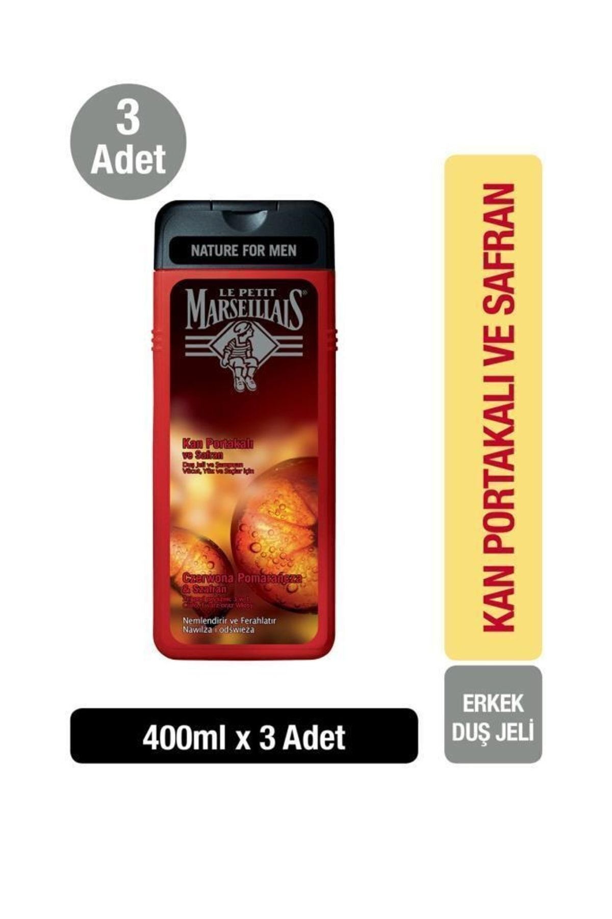 ژل دوش پرتقال خونی و زعفران 400 میلی لیتر X3 Le Petit Marseillais