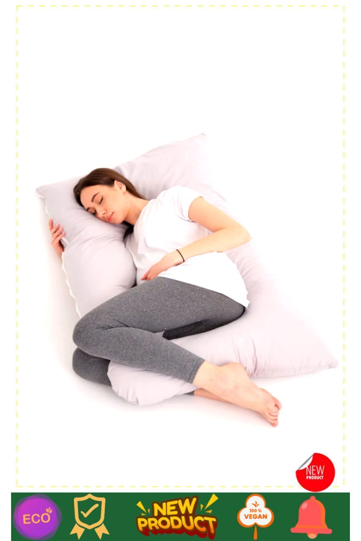 OMZ Fonksiyonel Yıkanabilir Kılıflı Hamile Ve Emzirme Yastığı Hamile Uyku Yastığı fotoğrafı 3 (önizleme)