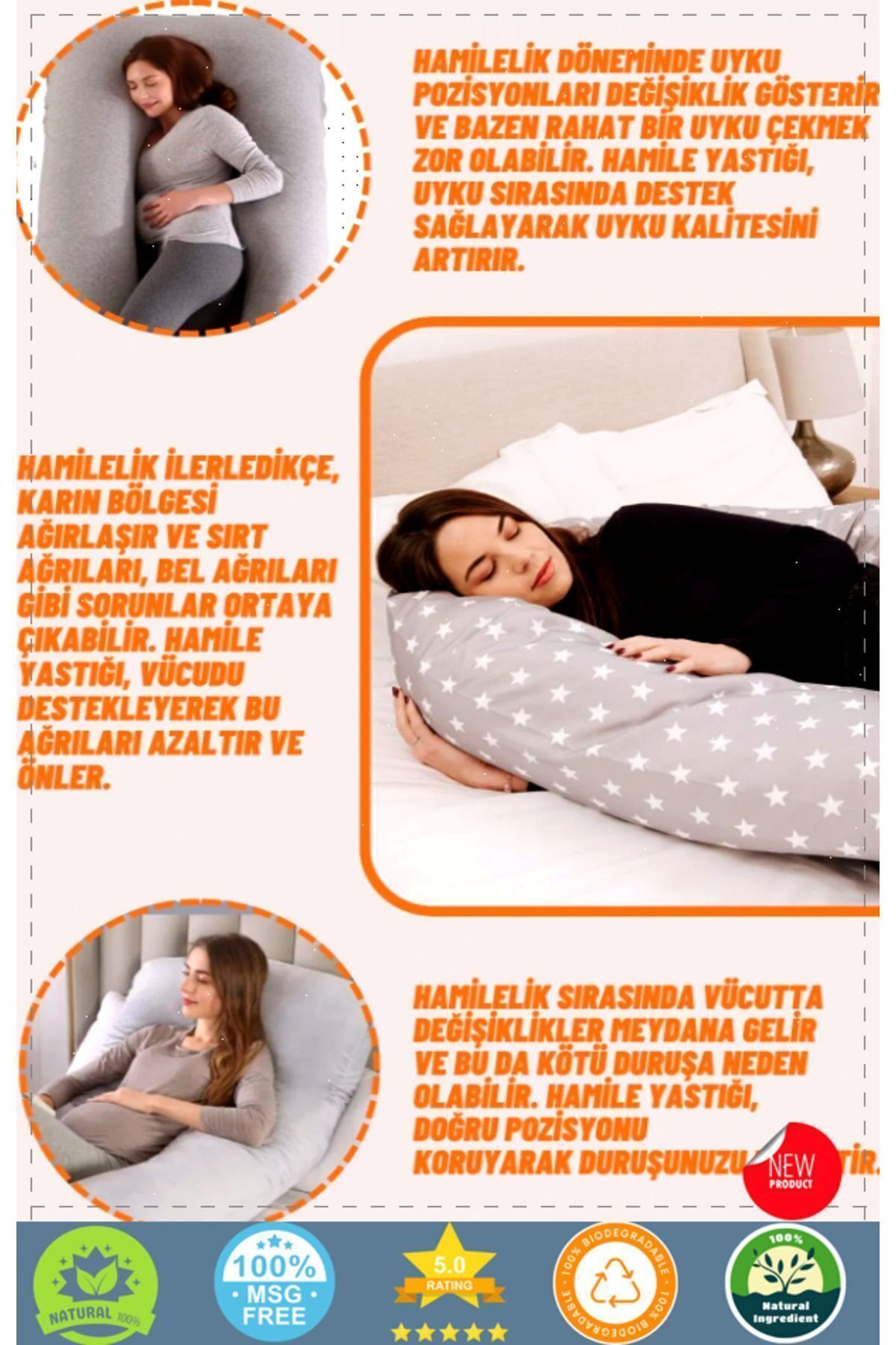 OMZ Yan Yatış Hamile Yastığı Sırt Kalça Bacaklar ve Göbek Desteği Hamile Uyku Yastıgi Hamile Yastıgi Ha fotoğrafı 3 (önizleme)