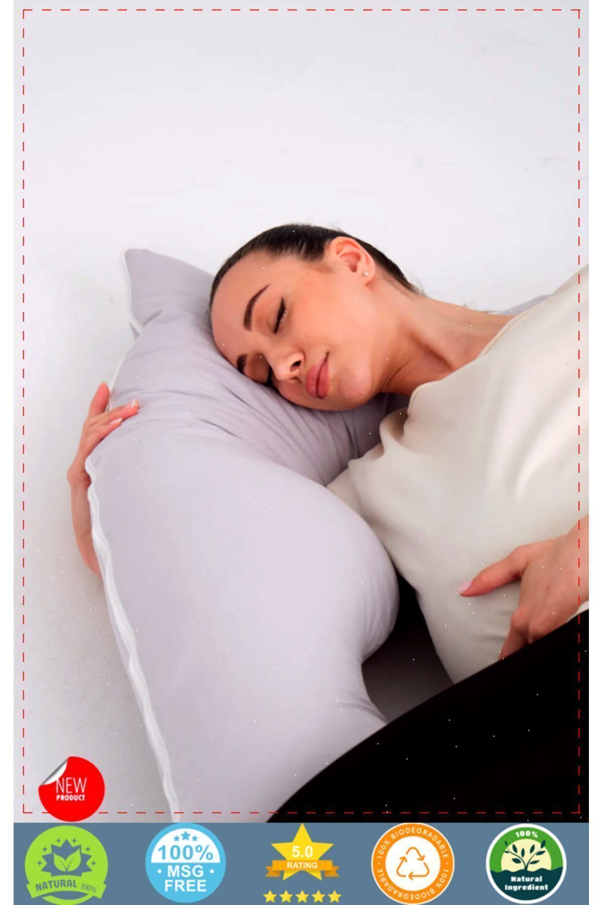 OMZ Destekli Emzirme Minderi Bacak Arası Yastıgı Hamile Uyku Yastıgi fotoğrafı 5 (önizleme)