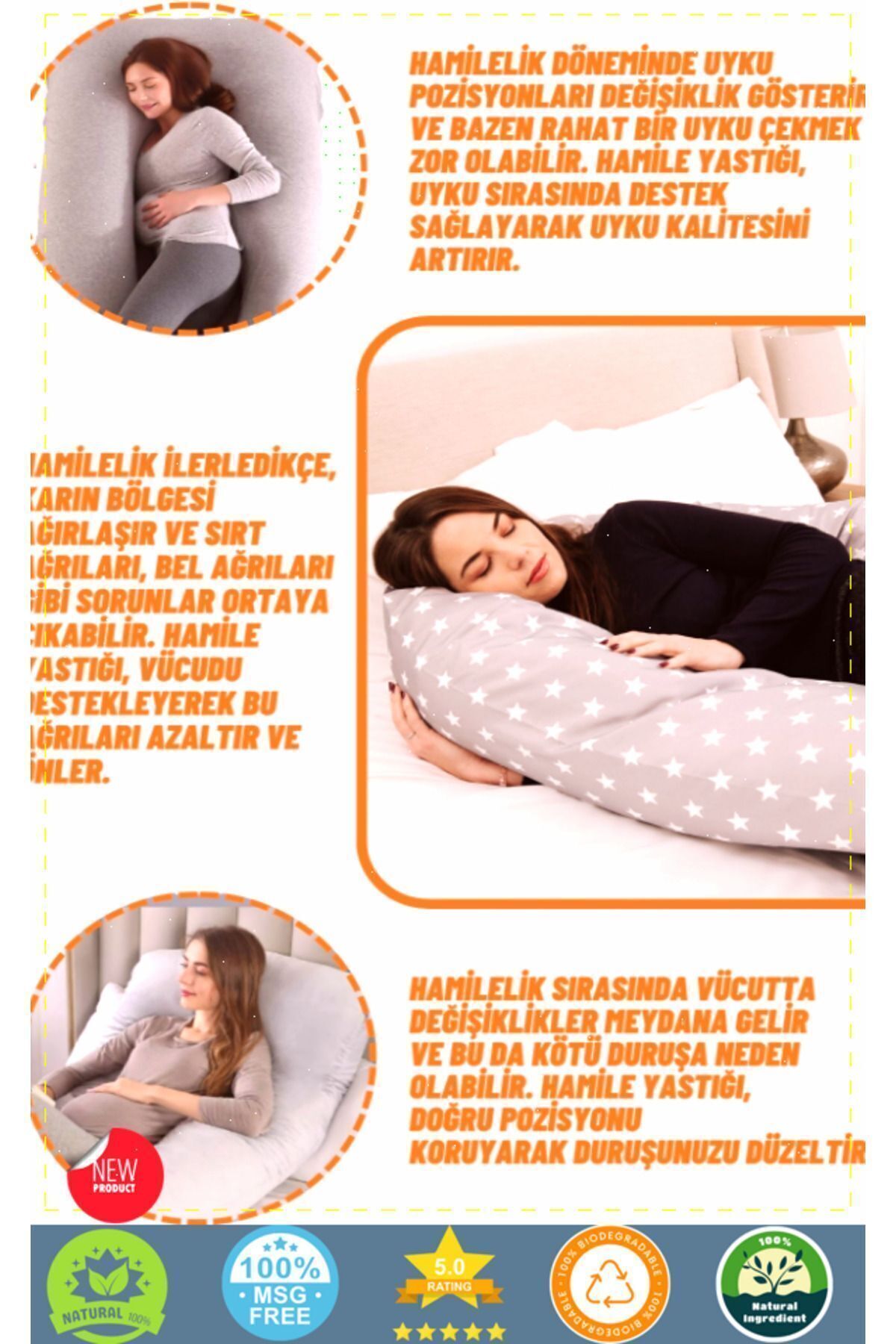 OMZ Çıkarılabilir Yıkanabilir Kılıflı Tam Vücut Hamile Yastığı Hamile Uyku Yastığı fotoğrafı 2 (önizleme)