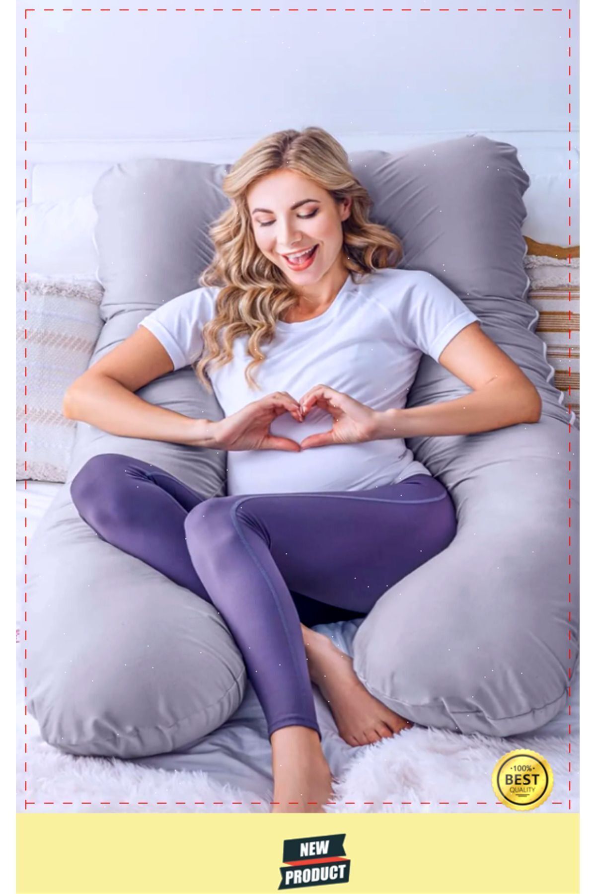 OMZ Baş Boyun Sırt Karın Destekli Çıkarılabilir Kılıflı Hamile Yastığı fotoğrafı 4 (önizleme)