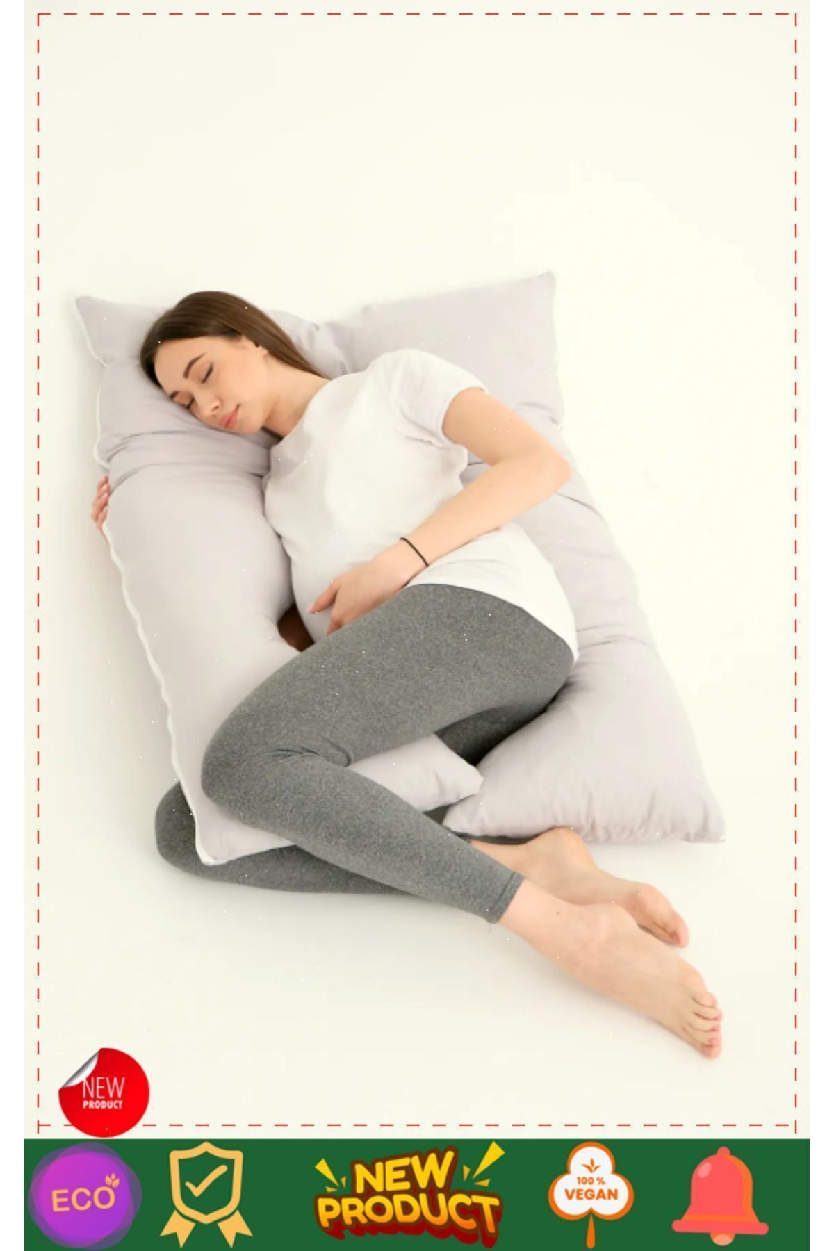 OMZ Ortopedik Bacak Arası Boyun Ve Karın Destekli Hamile Yastığı Hamile Uyku Yastıgi Hamile Yastıgi Ham fotoğrafı 3 (önizleme)
