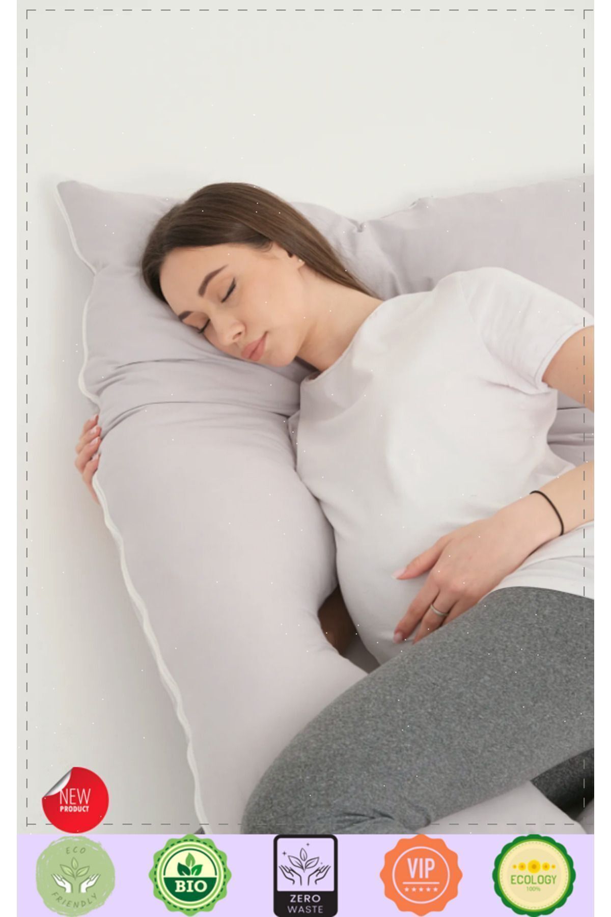 OMZ 5 Farklı Bölge Destekli Hamile Yastığı Fermuarlı Emzirme Minderi Hamile Uyku Yastıgi Hamile Destek fotoğrafı 4 (önizleme)