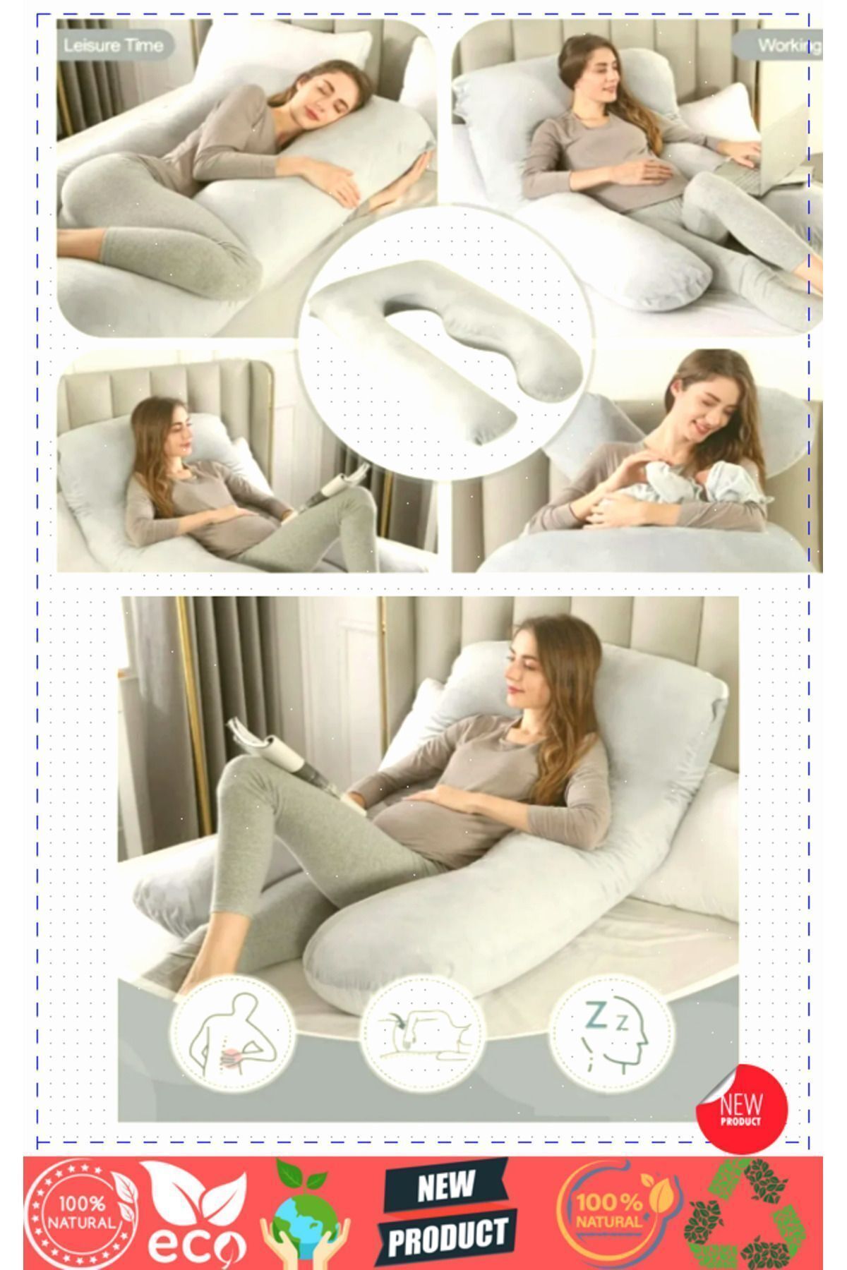 Genel Markalar Bel Boyun Göbek Destekli Hamile Destek Yastığı Bacak Yastığı Hamile Uyku Yastıgi Hamile Yastıgi fotoğrafı 7 (önizleme)