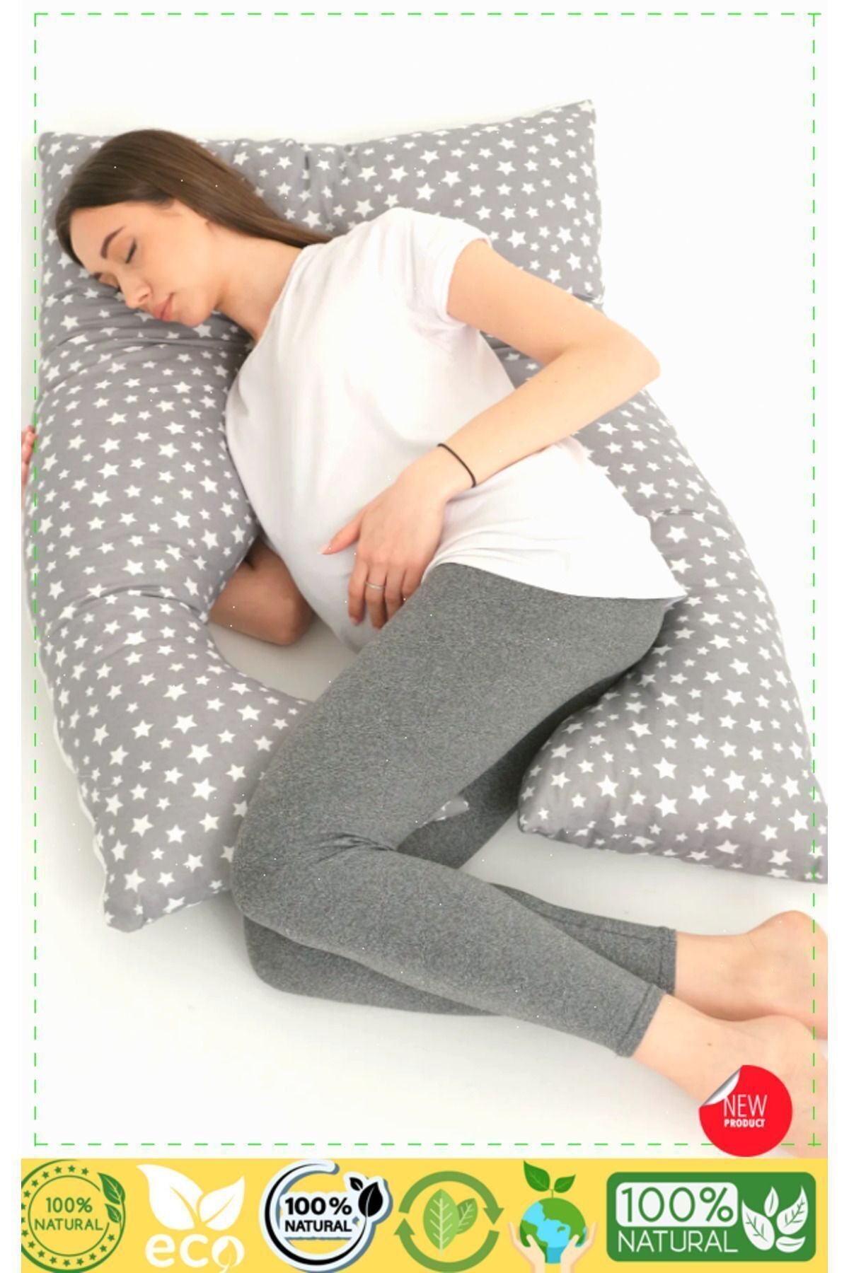 OMZ 5 Farklı Bölge Destekli Hamile Yastığı Fermuarlı Emzirme Minderi Hamile Uyku Yastıgi Hamile Destek fotoğrafı 3 (önizleme)