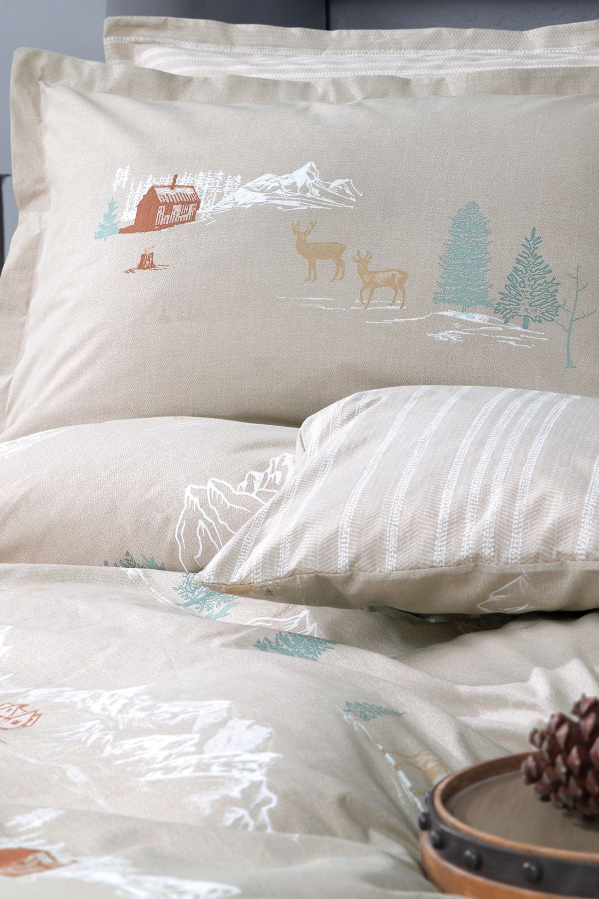 Yataş-Mateo Beige Double Bed Linen Set 2