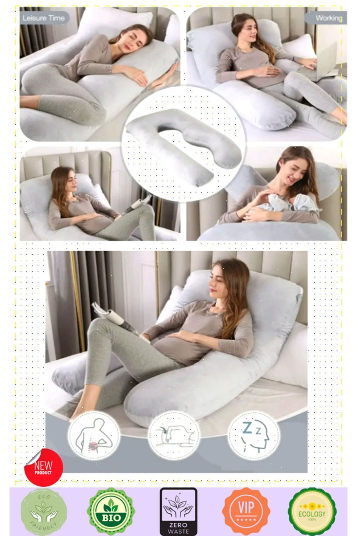 OMZ Hamile Yastığı Destekli Emzirme Minderi Bacak Arası Yastıgı Hamile Uyku Yastığı fotoğrafı 6 (önizleme)