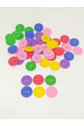 Zedhobi 50 Adet 18 Mm Renkli Yuvarlak Düğme Amigurumi Düğmesi