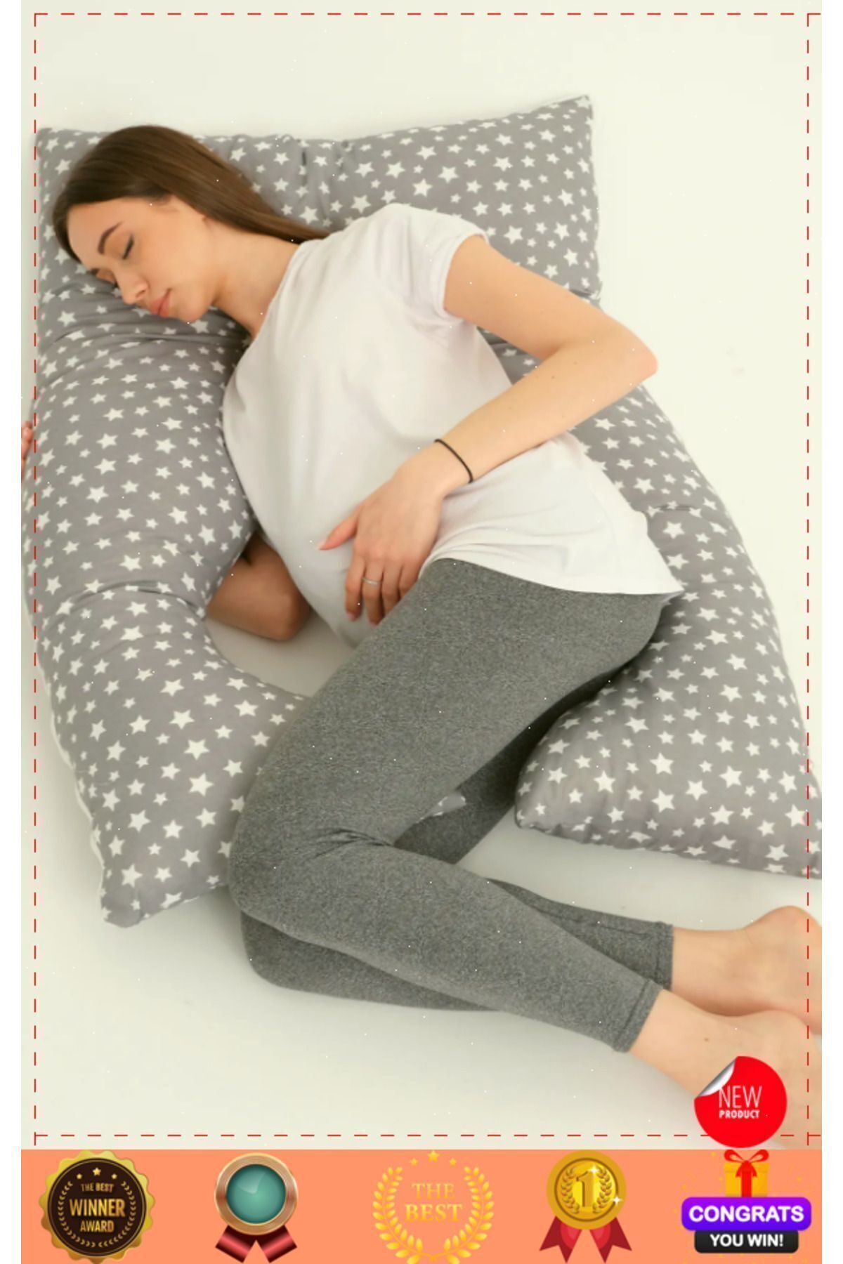 OMZ Destekli Hamile Yastığı Sırt Kalça Bacaklar ve Göbek Desteği Gebelik Minderi Hamile Uyku Yastıgi fotoğrafı 3 (önizleme)