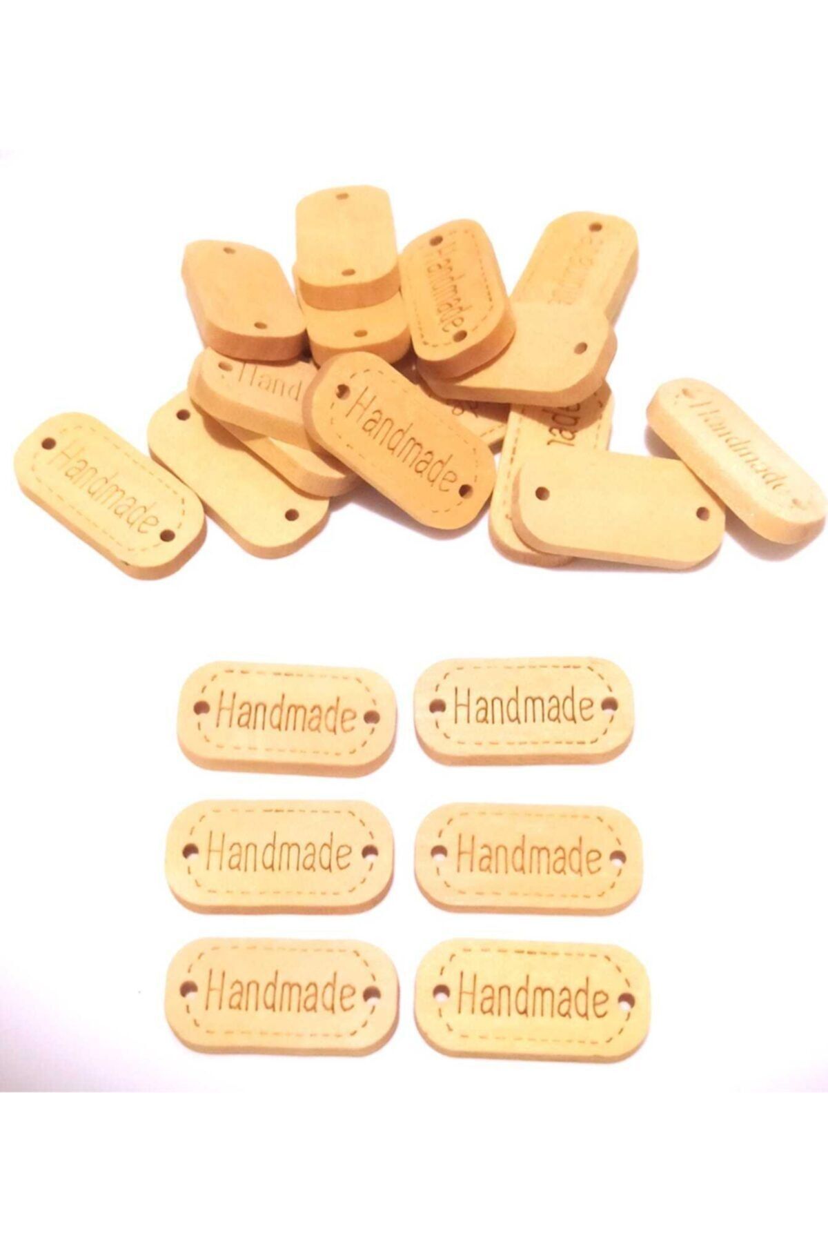 Zedhobi 20 Adet Handmade Ahşap Oval Düğme Ham Ahşap Düğme