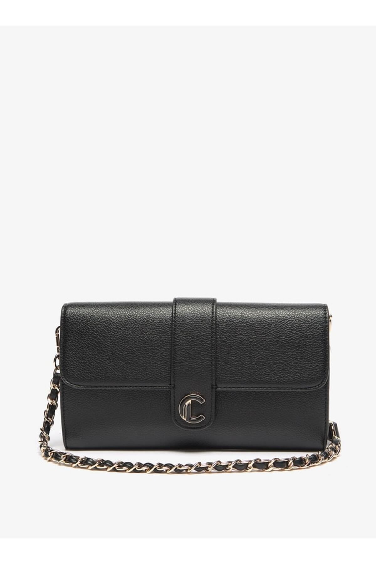Le Confort-Solid Crossbody Bag with Zip Closure and Chain Strap 1