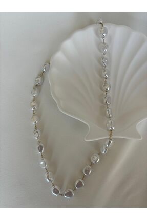 Nota Bijuteri İnci Çelik Kolye (Gold)