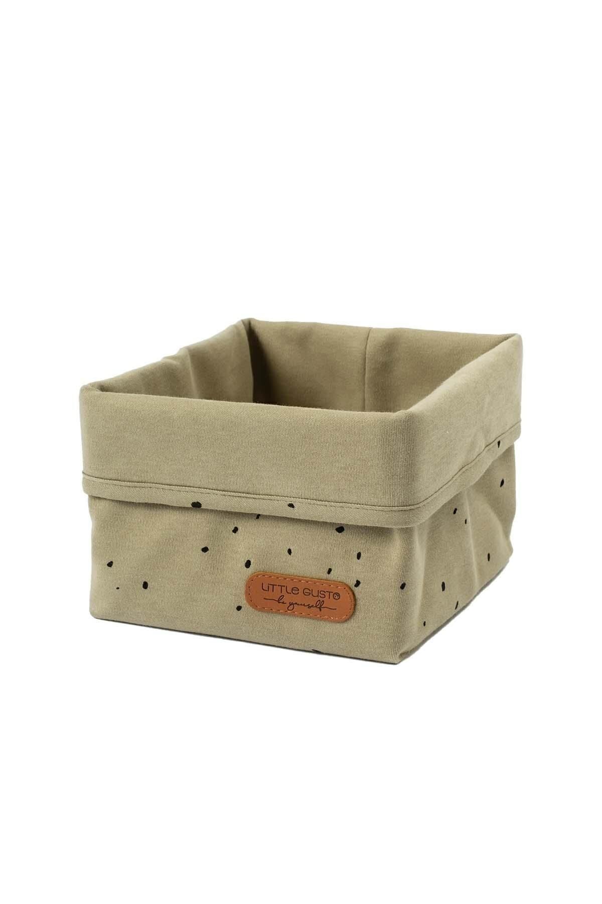Little Gusto Organizer Sepet Bebek Cosmos Haki Organik Pamuk 15x17 cm fotoğrafı 4 (önizleme)