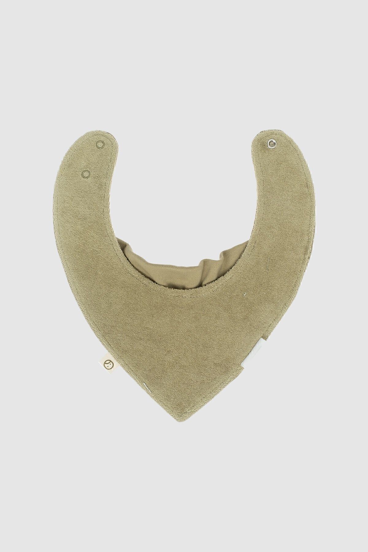 Little Gusto Sıvı Geçirmez Fular Önlük Haki Organik Pamuk Planet Gusto Baskılı fotoğrafı 3 (önizleme)