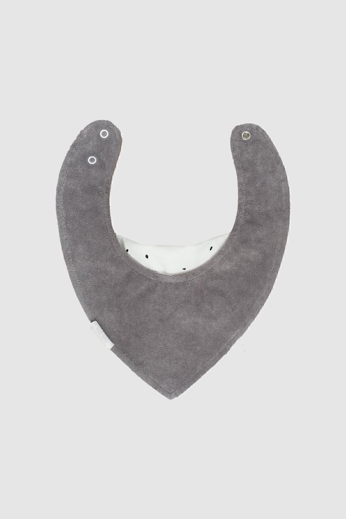 Little Gusto Sıvı Geçirmez Fular Önlük Cosmos Beyaz Organik Pamuk fotoğrafı 3 (önizleme)