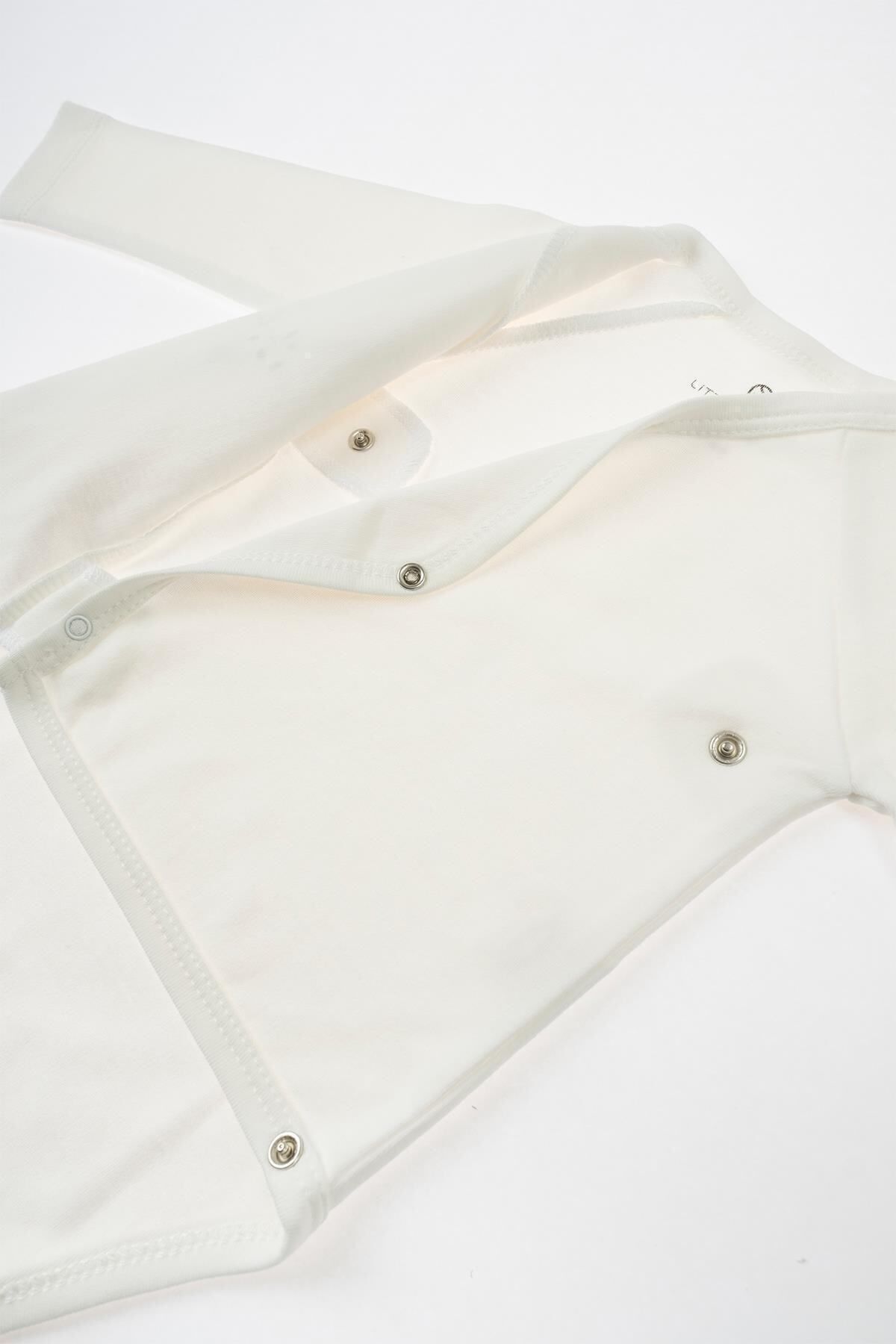 بادی نوزادی پسرانه – دخترانه سفید Little Gusto | 412ZIB اورجینال - تصویر 4