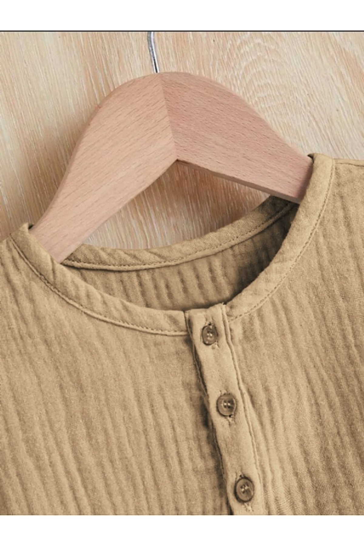 Mai Perla Unisex Alt Üst Bebek Çocuk Pamuklu Düğmeli Organik Müslin Takım fotoğrafı 3 (önizleme)