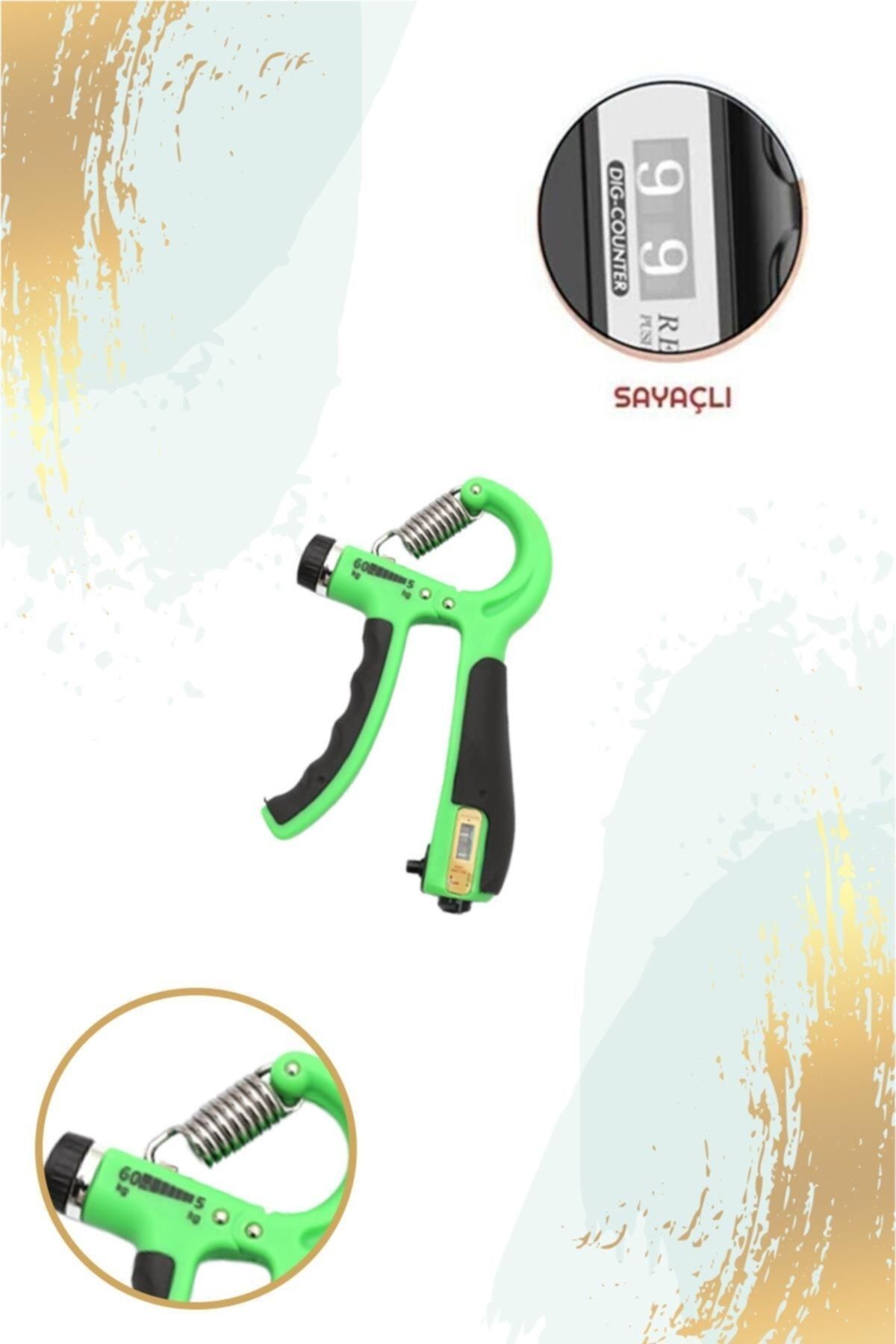Konforlu 5-60 Kg Ayarlanabilir Sayaçlı El Ve Bilek Güçlendirici Fitness Egzersiz Yay