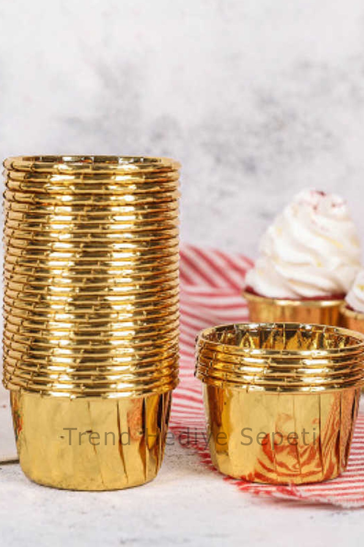 Altın Gold Muffin Kek Kapsülü Cupcake Kalıbı 25'li