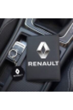 Özel Tasarım Renault Logolu Siyah Ruhsat Kılıfı Ve Anahtarlık RUHANAH-RENOS