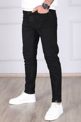 Erkek Siyah Slim Fit Kot Pantolon 0128
